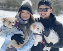 Tim and his wife Beth have adopted two pups. They take the pups with them wherever they go.